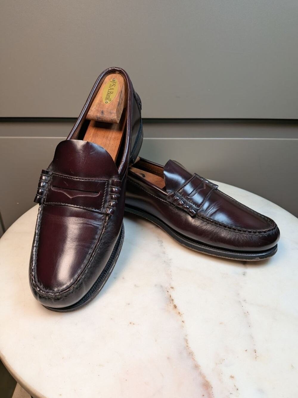 Florsheim Mens 9.5 D Brown Leather Penny Loafers Dress Shoes Made in India 30253